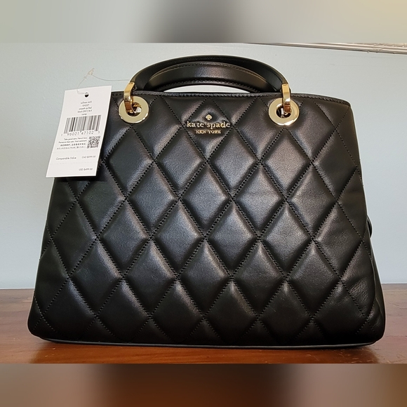 NWT | Kate Spade | Quilted Blk Leather Bag w/ Dust Bag - Picture 3 of 12